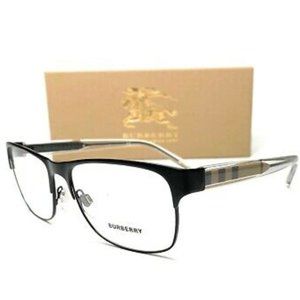 Burberry Men's Matte Black Rectangle Eyeglasses!
